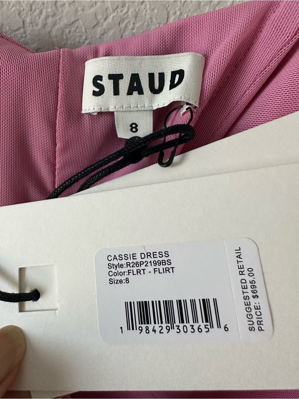 STAUD Cassie beaded organza maxi dress in Flirt pink SZ US 8 NWT - Picture 4 of 8